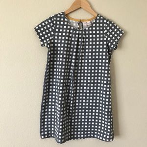 Hanna Andersson Gingham Checked Dress Gray White